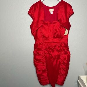 NEW Y2K Elegant sleeveless Red Dress with bolero jacket sz 2x